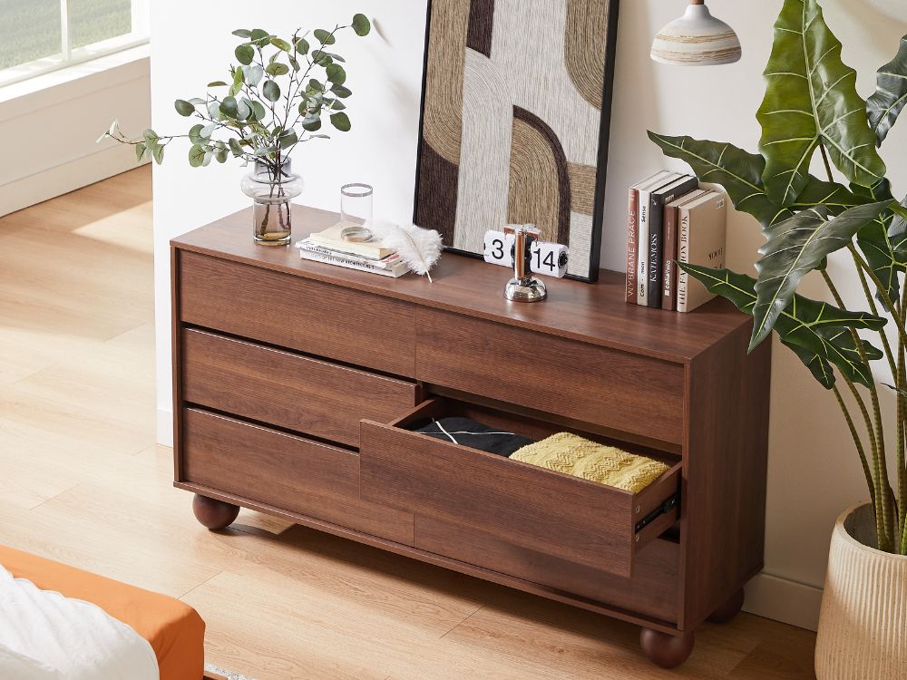 Ballico 6 Drawer Dresser - Walnut