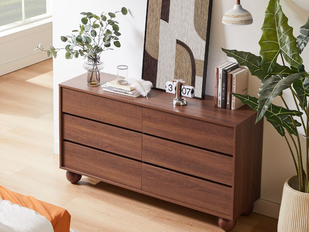 Ballico 6 Drawer Dresser - Walnut