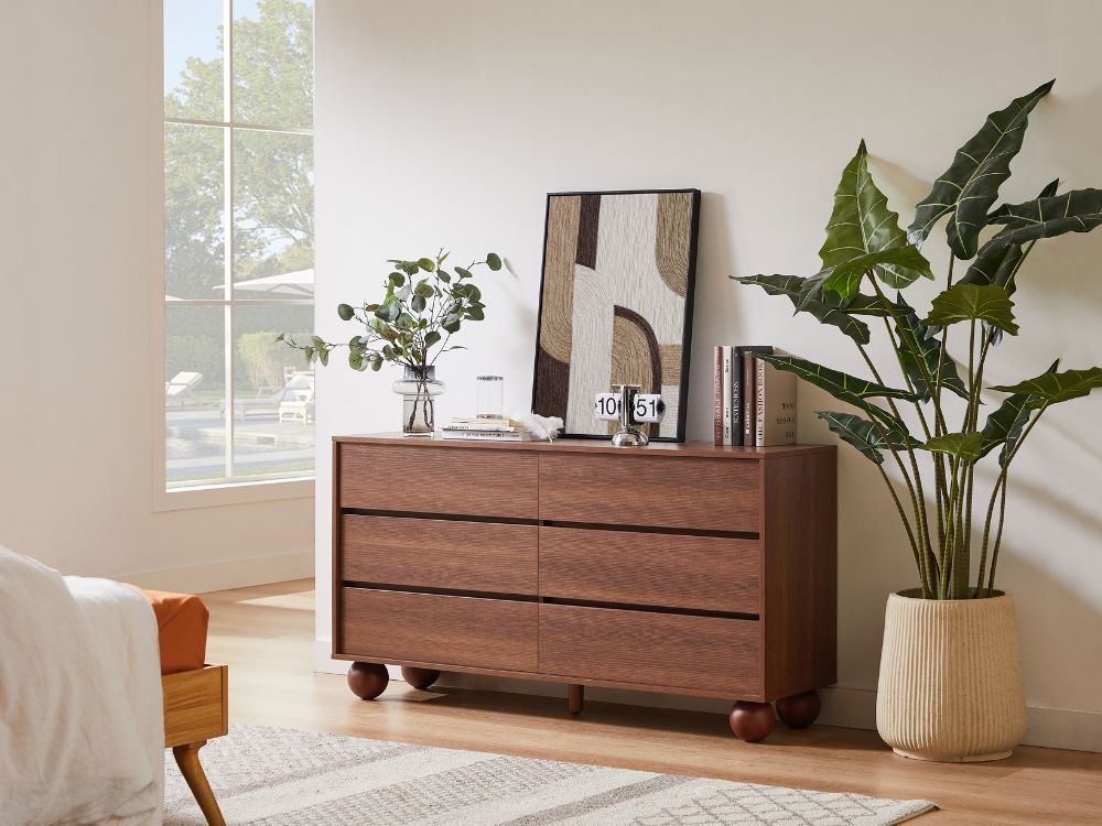 Ballico 6 Drawer Dresser - Walnut