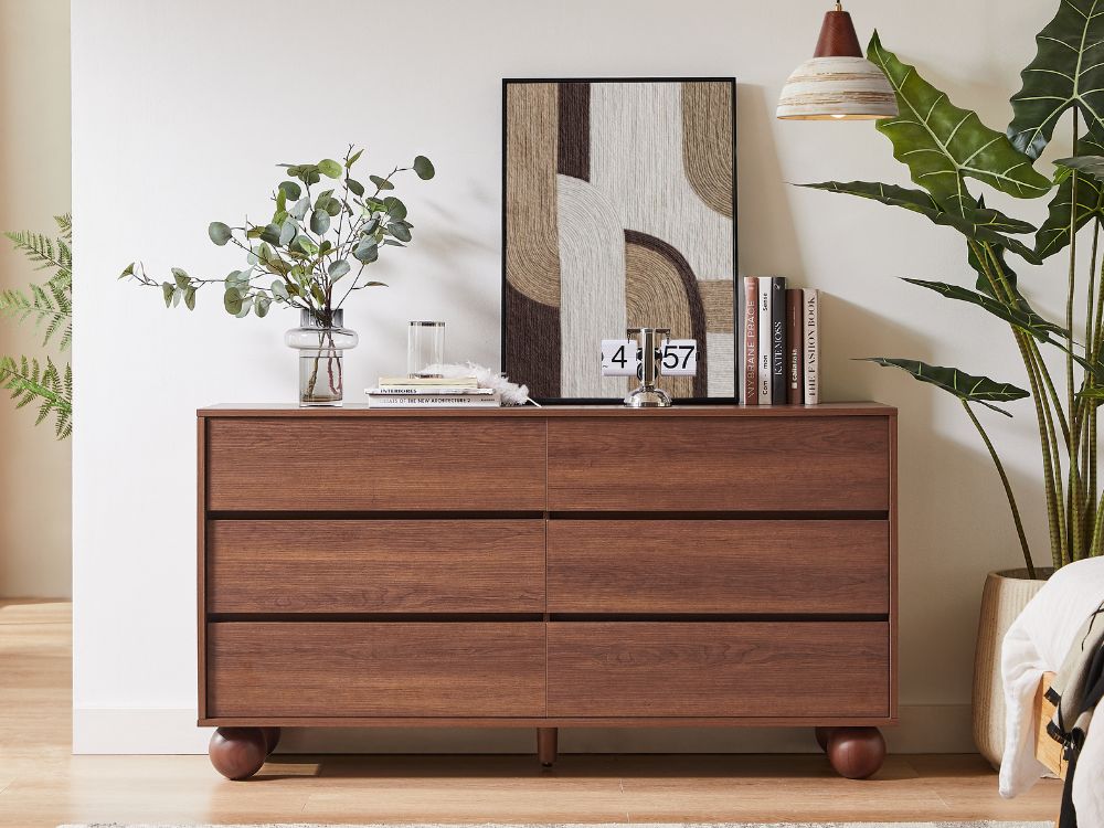 Ballico 6 Drawer Dresser - Walnut