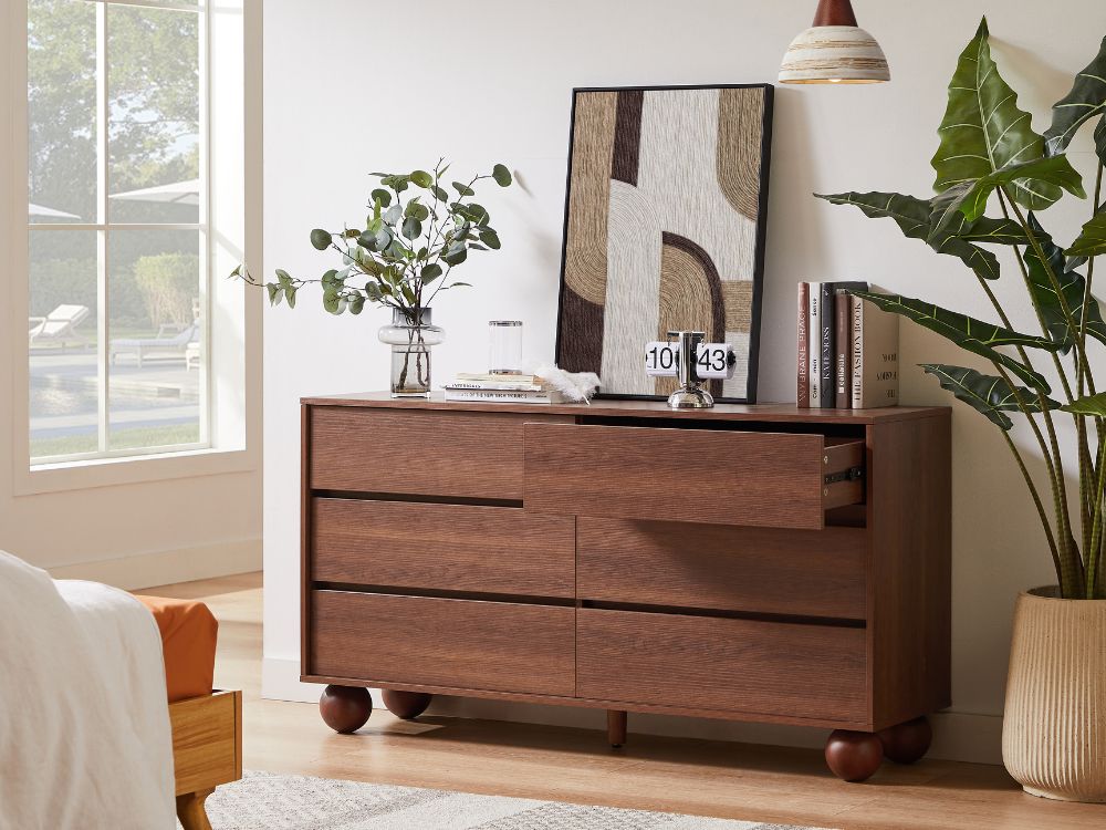 Ballico 6 Drawer Dresser - Walnut