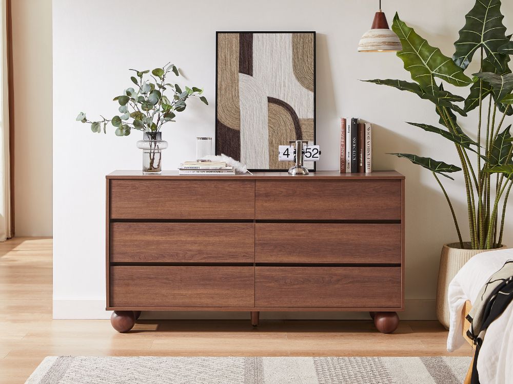Ballico 6 Drawer Dresser - Walnut