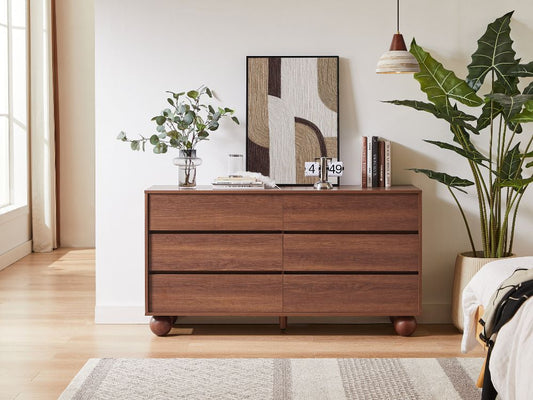 Ballico 6 Drawer Dresser - Walnut