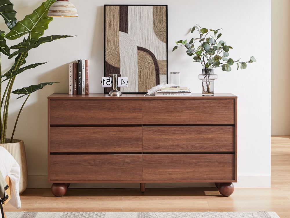 Ballico 6 Drawer Dresser - Walnut