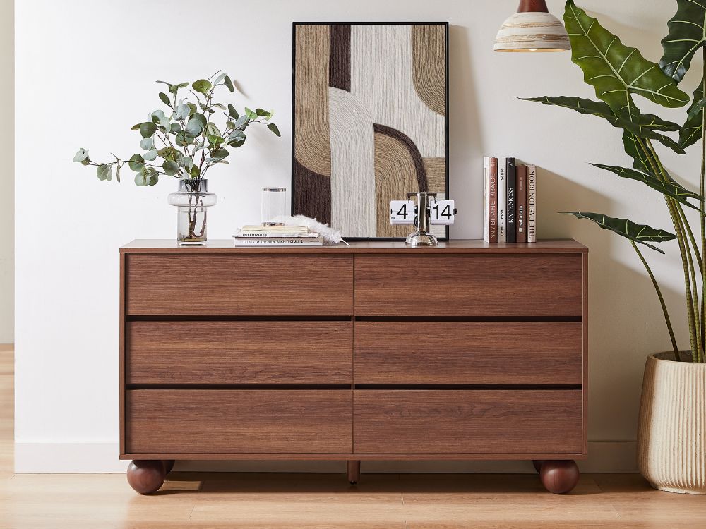 Ballico 6 Drawer Dresser - Walnut