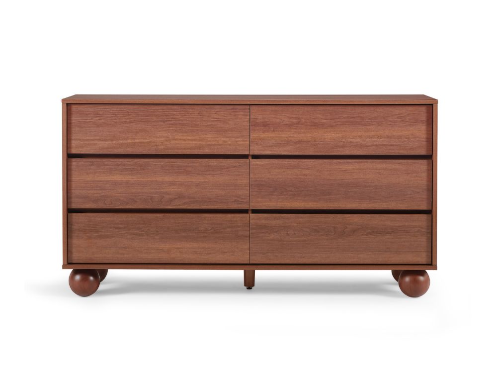 Ballico 6 Drawer Dresser - Walnut