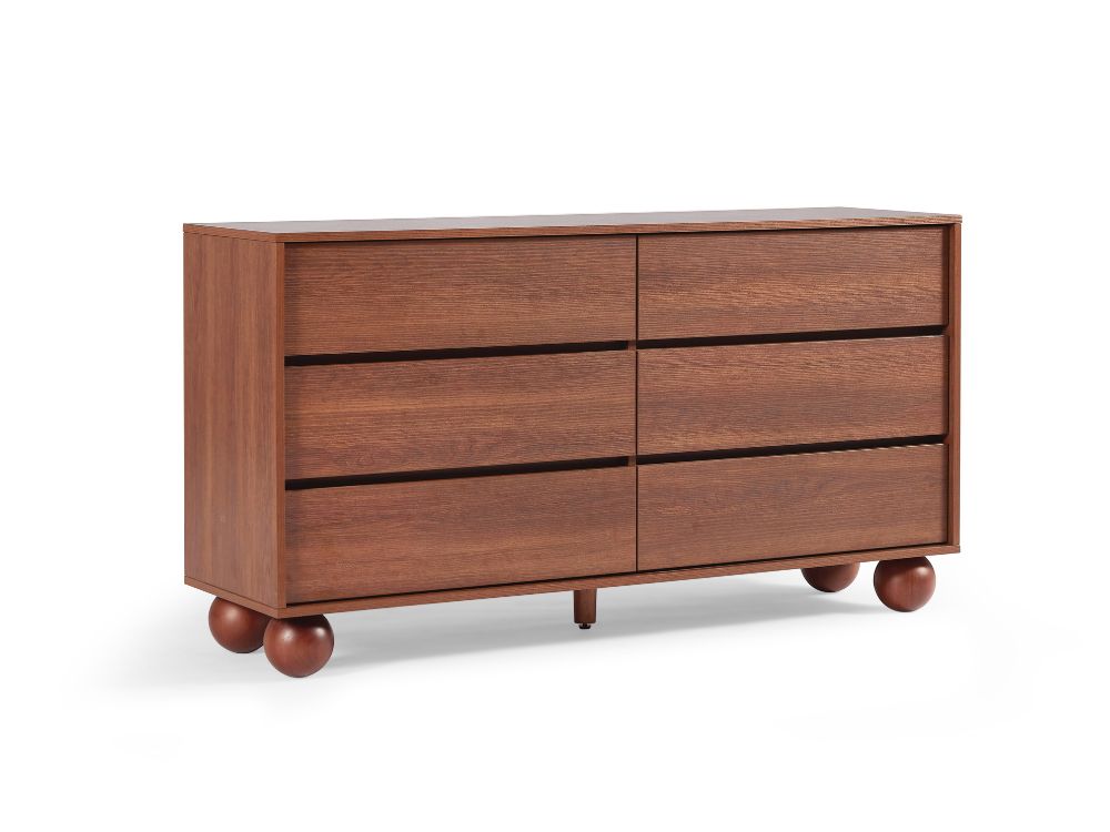 Ballico 6 Drawer Dresser - Walnut