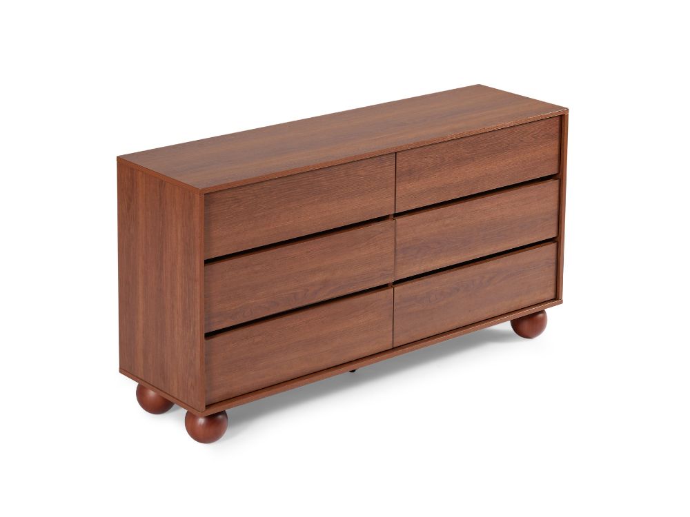 Ballico 6 Drawer Dresser - Walnut