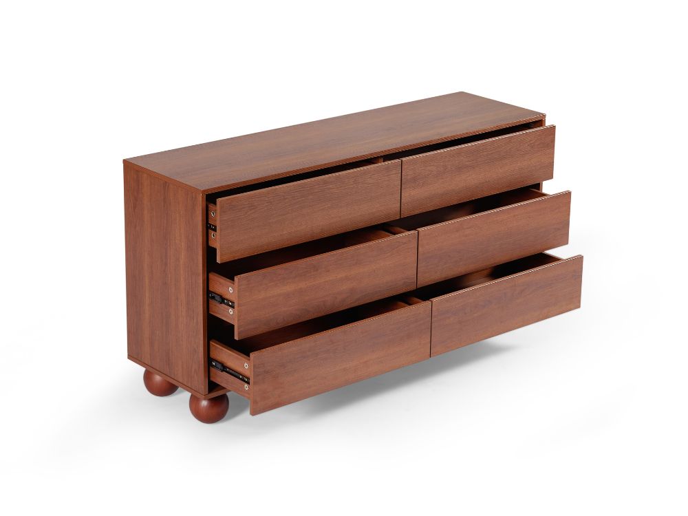 Ballico 6 Drawer Dresser - Walnut