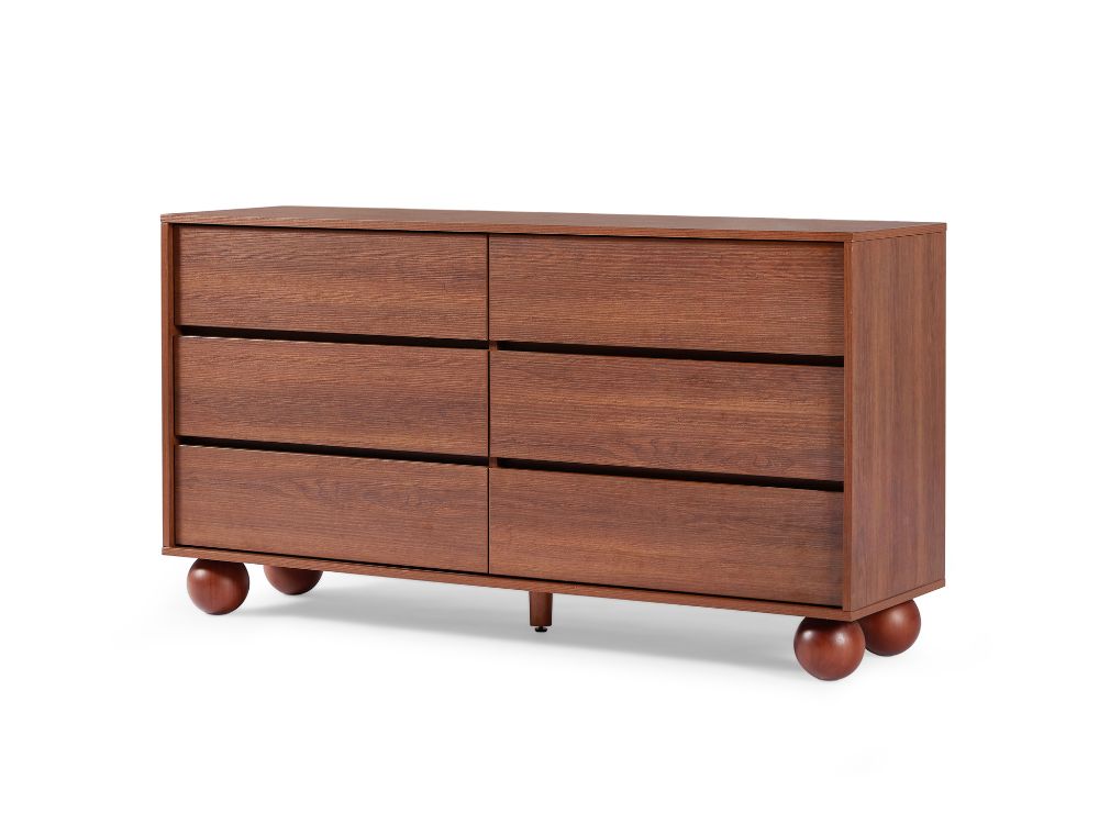 Ballico 6 Drawer Dresser - Walnut